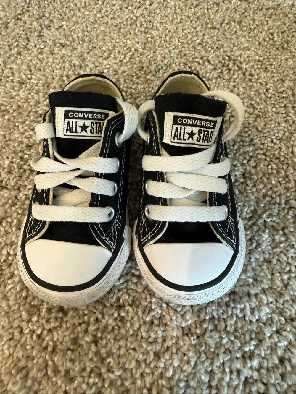 Converse All Star Low Top Canvas Lace-Up Sneakers Black/White Size US 4